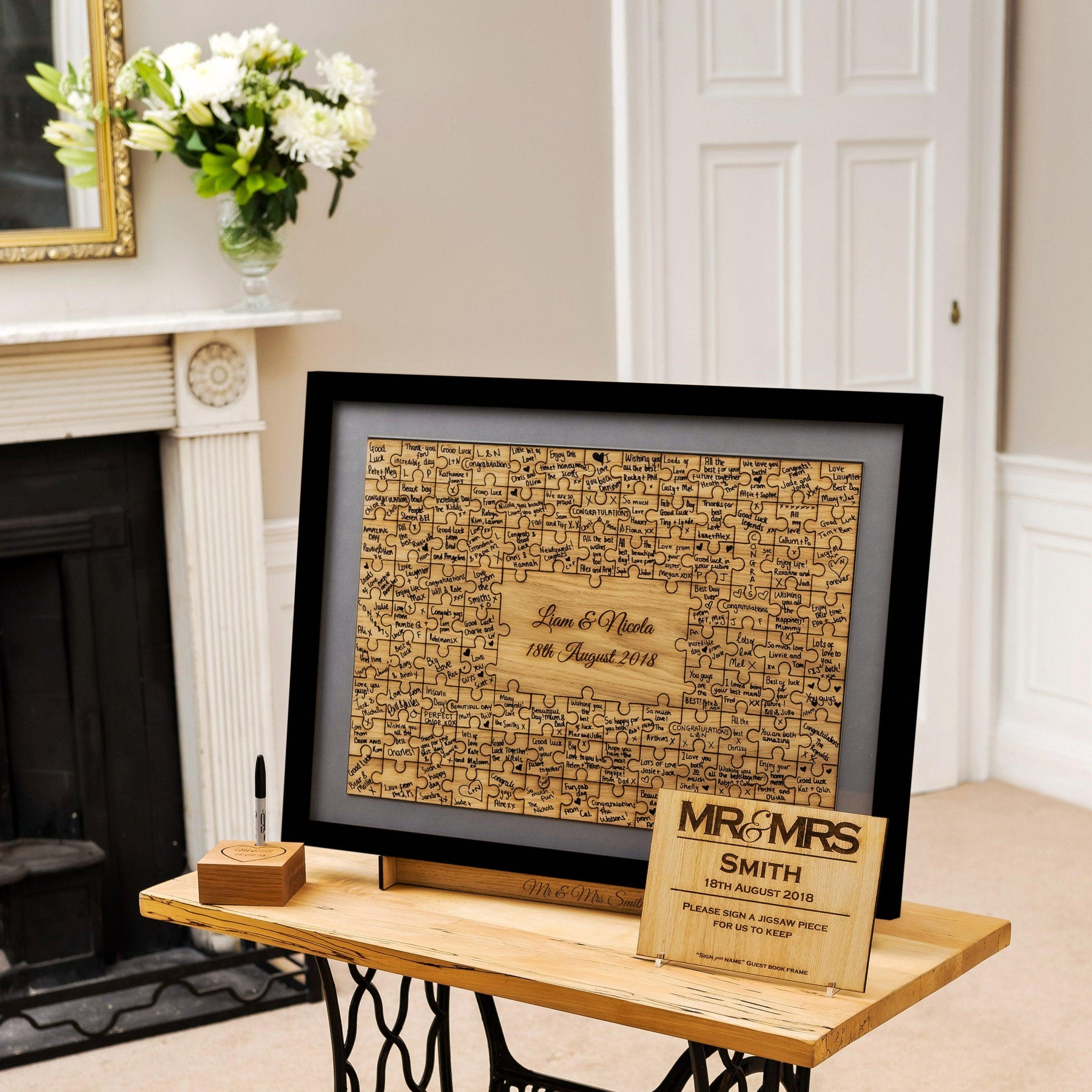 Jigsaw guest book frame