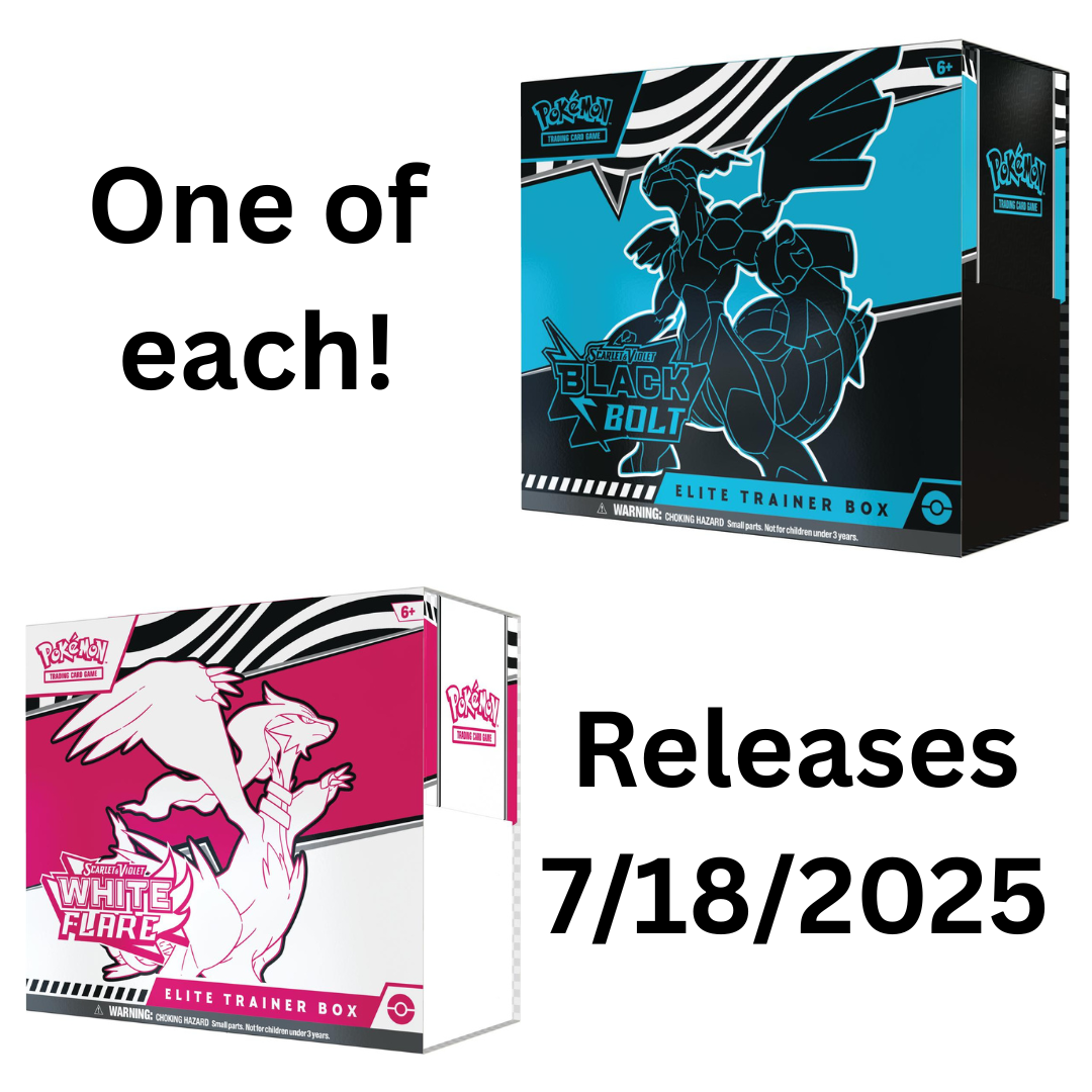 Pokemon Trading Card Game: Black Bolt & White Flare SET of ETBS Releases 7/18/2025